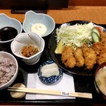 茶寮 ふ川 - 牡蠣フライ御膳