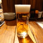 HARENOHI - グラスビールはサッポロ黒ラベル400mℓ528円(税別)=580円(税込)