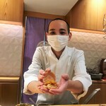 銀座 しのはら - フォアグラ最中、あんぽ柿、ウイスキージュレ