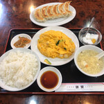 Rakuen - 小貝柱と玉子炒め＋焼き餃子