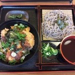 くつろぎ亭 - ひれかつ丼セット（うどんor蕎麦＆コーヒー付）890円