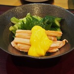 Sushi tsune - 紅ずわい黄身酢掛け