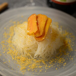 Cold rice noodles from Kochi prefecture with mullet roe
