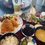 生簀屋 海 - 鯵尽くし御前　2000円　アジフライ　刺身　なめろう　茶碗蒸し　これで2000円ならお得！