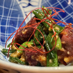 とり茶太郎 - ニラとホロホロ鳥砂肝の麹和え