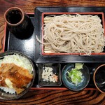 Sarashina Soba Isogiri - アジフライ丼もりセット(870円)です。