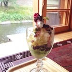 Mizube No Kafe Miyake Syouten Sakazu - 抹茶とクリームチーズのパフェ