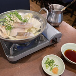 庄や - たらちり湯豆富〔薬味、ポン酢添え〕