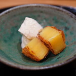 天ぷら 正心庵 - さつまいも　バニラアイス（レーズン）