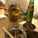 大阪焼肉・ホルモン ふたご - おっきいビール♪