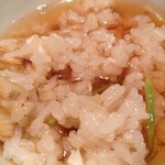 木古里 - 最後はちょっと行儀悪く、お茶漬けに。いつも最高のフィナーレです。