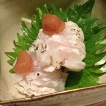 木古里 - 穴子の稚魚の湯引き。サービスでいただきました。ありがたいことです。