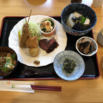 お休処 もみじ - 料理写真:本日のお料理。+長芋ご飯とすいとん