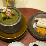 Nihonbashi Suitenguu Nanatousha - 越前蟹の蟹味噌石焼