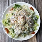 Caesar salad with Prosciutto and soft-boiled egg