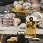 立川CLAMS - お通し（数の子と浅利の小さな茶碗蒸し）600円。