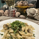 立川CLAMS - 貝屋のの気まぐれパスタ（セロリとレモン・貝の肝ソースのカヴァテッリ） 1,000円。