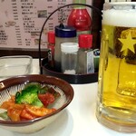 焼鳥倉沢屋 - キムチかとおもったらエビチリ。下にエビがプリッとひそんでました。