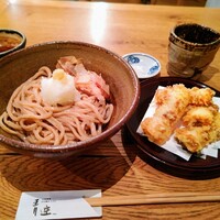 自家製粉石臼挽きうどん 青空blue 本店 - ちく天ぶっかけうどん1040円 自家製粉粗挽きうどん110円