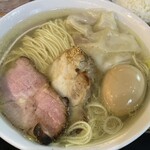 塩そば専門店 桑ばら - ユメさんのドロドロカレーと塩かけそばの定食＋特製トッピング
