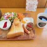 Cafe Natural 2nd - ホットコーヒーSサイズ 税込440円に+税込220円のモーニングプレート