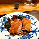 炭火割烹 白坂 - ⚫「天城軍鶏  菊芋ソース  プチベール」