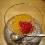 礒田 - あまおうとデコポンの白ワインジュレかけ