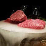 焼肉牛印 - 茨城県のランプ、トラジ和牛のヒレ、茨城県のイチボ