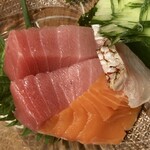 伊達のくら - 「鮮魚3種盛り 一人前」(750円)