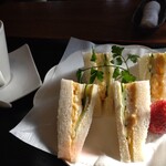 千房カフェ - Cモーニング650円　サンドイッチ（卵）マヨは辛子マヨ
