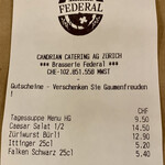 Brasserie Federal - レシート