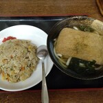 阿波橋食堂 - きつねうどん¥450＋焼めし=¥650(税込）