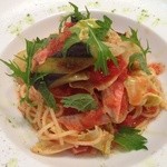 Ruelle caferest Furukawa - 仙高ポーク豚肩ロース ローストポークとピリ辛トマトソースの冷製パスタ