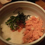 銀座 蕎麦庫 - 鮭とろろイクラのせ丼