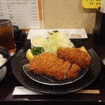 とんかつ 椛 - ロース160ｇ,牡蠣フライ定食 ￥1600