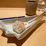 銀座 しのはら - 紅白きんとん　百合根の黄身和え