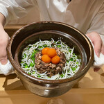 銀座 しのはら - 焼いたスッポンのご飯