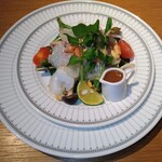 Ginza Rokusantei - お造り　選択　海鮮サラダ