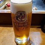 京八 - この形状のエビスのグラスは珍しい