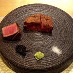 新和食 元永 - 広島中山牛のステーキ