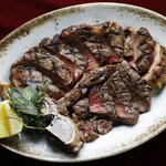 High temperature grilled black angus beef bistecca alla fiorentina