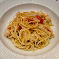 アロマフレスカ 名古屋 - パスタ/スパゲティイタヤ貝のアーリオオーリオ からすみ、うるい、フレッシュトマト
