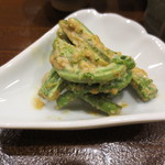 銀座おかもと - こごみの胡麻和え。