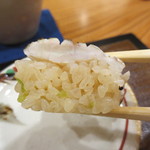 銀座おかもと - お米は醤油で炊いて、最後に寿司酢を使った物。