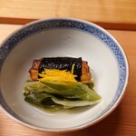 一本杉 川嶋 - 穴子の磯辺揚げ出し、新の海苔とネギ、刻み柚子