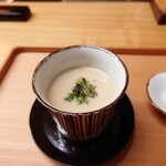 一本杉 川嶋 - 朝締めのタラの白子の粕汁　焦がし蕗の薹