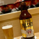 銀座 しのはら - お次はピルスナー（RYDEEN BEER）。
