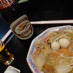 Rairaishiyokudou - 瓶ビール、八宝菜