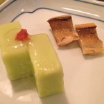 串揚伊佐 - 空豆豆腐、薫製穴子