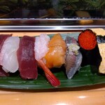 魚がし寿司 - ランチにぎり寿司 990円(税込)(2023年1月26日撮影)